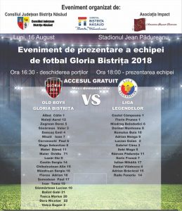 Prezentarea Echipei de fotbal Gloria Bistrița 2018